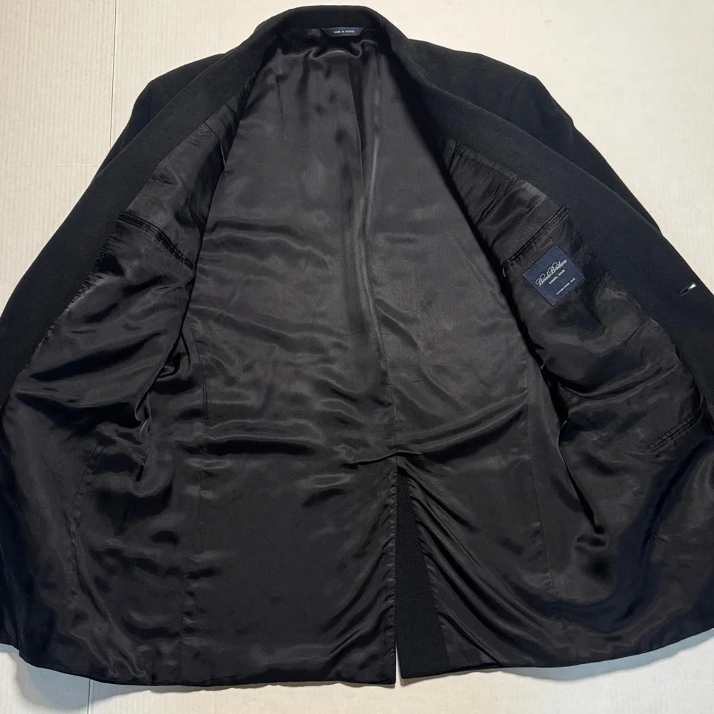 BROOKS BROTHERS Men's Vintage 100% Camel Hair Black Blazer Jacket Size‎ 44 Long